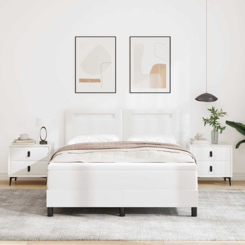 Легло с пружинирана основа Бяло 160 x 200 cm Изкуствена