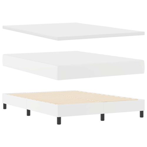 Легло с пружинирана основа Бяло 160 x 200 cm Изкуствена