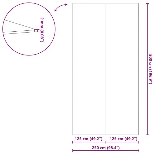 Покривало за дъното на басейна Черно 500 x 250 x 0,1 см
