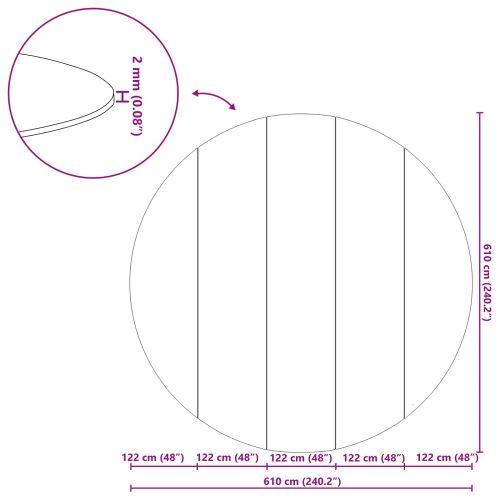 Покривало за дъното на басейна Черно Ø 610 см Нетъкан текстил