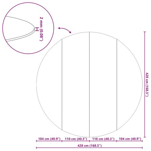 Покривало за дъното на басейна Черно Ø 428 cm Нетъкан текстил