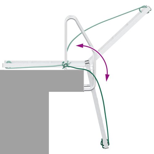 Стълба за кей с 4 стъпала Сребрист 58 x 77 x 166 см Алуминий