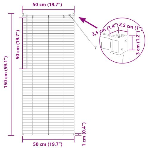 Венецианска щора Светло кафяво с шарка 150 x 50 cm ПВЦ
