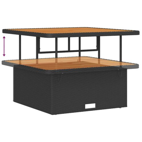 Градински Софа Комплект с възглавница с възглавница 9 pcs Черно