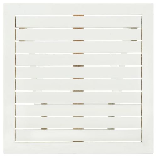 Бистро маса, бяла, 46x46x47 см, акациево дърво масив