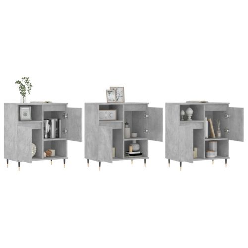 Сайдборди, 3 бр, бетонно сиви, инженерно дърво