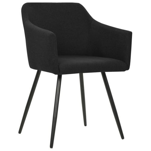 323099 Dining Chairs 2 pcs Black Fabric