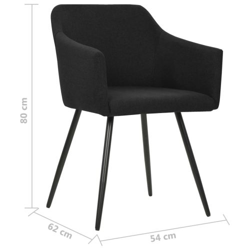323099 Dining Chairs 2 pcs Black Fabric