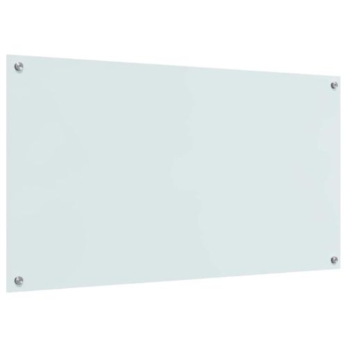 Кухненски гръб 2 pcs Бяло 110 x 60 cm закалено стъкло