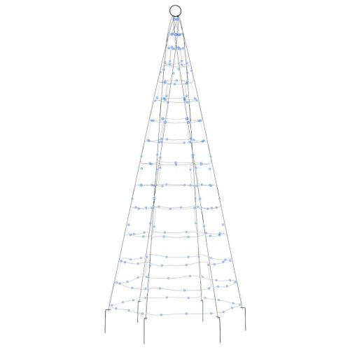 Коледна светеща елха на флагщок 200 LED синьо 180 см