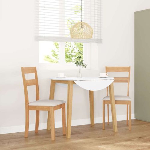 Трапезни столове с възглавници 2 бр Естествено масивно дърво