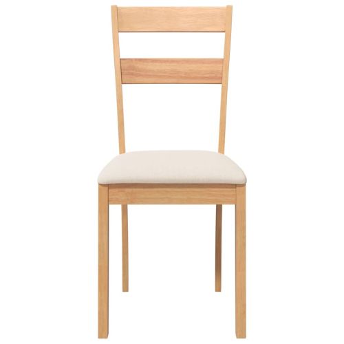 Трапезни столове с възглавници 2 бр Естествено масивно дърво