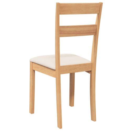 Трапезни столове с възглавници 2 бр Естествено масивно дърво