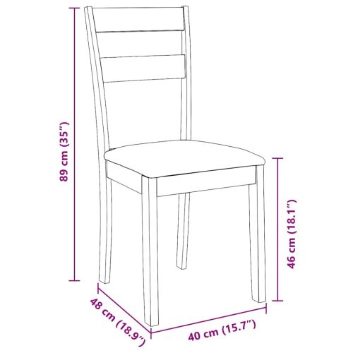 Трапезни столове с възглавници 2 бр Естествено масивно дърво