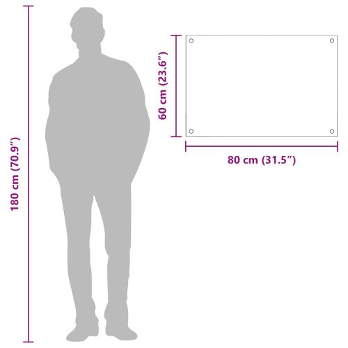 Кухненски гръб Светлосиво 80 x 60 cm закалено стъкло