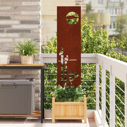 Екран за градинска неприкосновеност Ръждясало 32 x 140 см