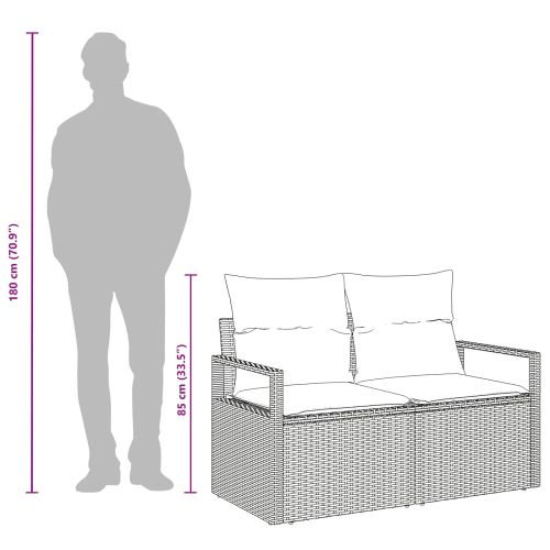 Градински диван с възглавница 120 x 62 x 69 см полиратан