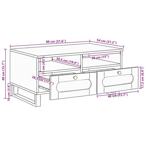 Масичка за кафе Дъб 80 x 54 x 40 см Солидно мангово дърво