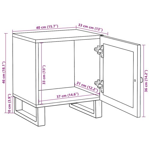 Нощен шкаф Естествен 40 x 33 x 46 см