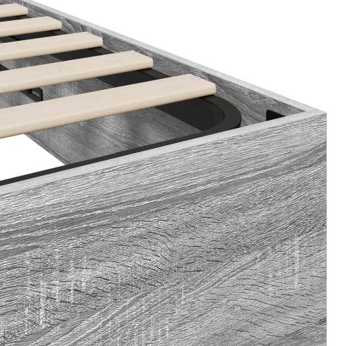 Отоманско легло със съхранение Сиво Сонома 80,5 x 200 см