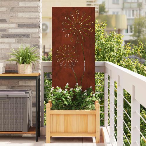 Екран за градинска неприкосновеност Ръждясало 50 x 140 см