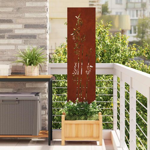 Екран за градинска неприкосновеност Ръждясало 32 x 140 см