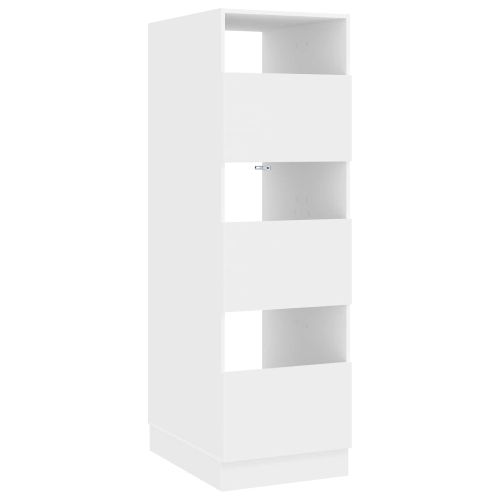 Мивка за пране със съхранение с врата Бяло Инженерно дърво