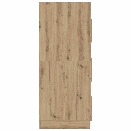 Мивка за пране със съхранение с врата Дъб Инженерно дърво