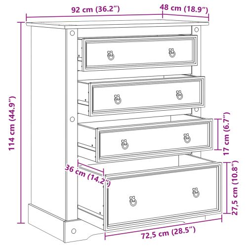 Сандъци за складиране Corona Бял 92 x 48 x 114 см Солиден бор