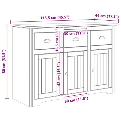 Служебен шкаф с чекмедже BODO Меден кафяв 115,5 x 44 x 80 см