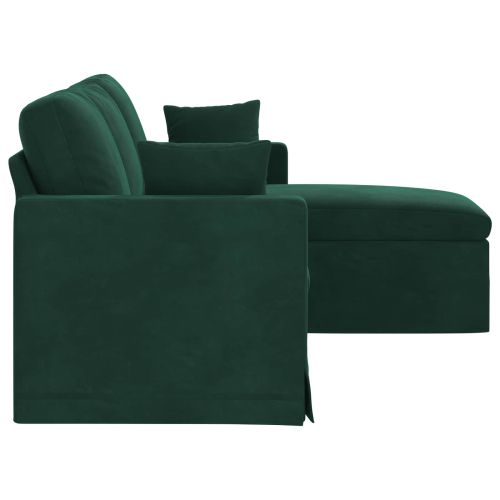 Диван Тъмен зелен 198 x 134 x 80 см Кадифе