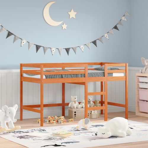 Легло на мансарда Кафяво с восъчно покритие 90 x 190 cm