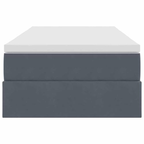 Легло с място за съхранение и матрак Тъмен сив 100 x 200 cm