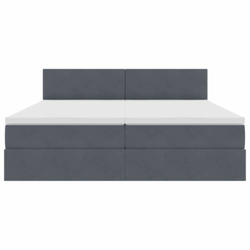 Легло с място за съхранение с матрак Тъмен сив 100 x 200 cm