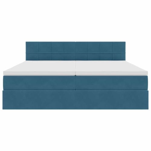 Легло с място за съхранение с матрак Тъмен син 90 x 200 cm