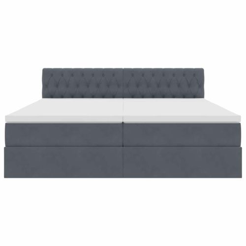 Легло с място за съхранение с матрак Тъмен сив 100 x 200 cm