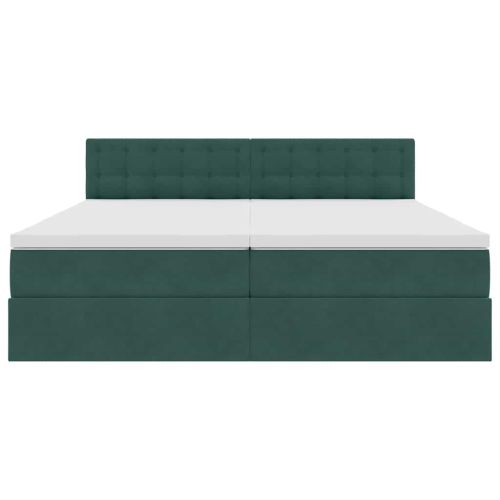 Легло с място за съхранение с матрак Тъмен зелен 90 x 200 cm