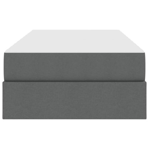 Легло с място за съхранение и матрак Тъмен сив 90 x 190 cm