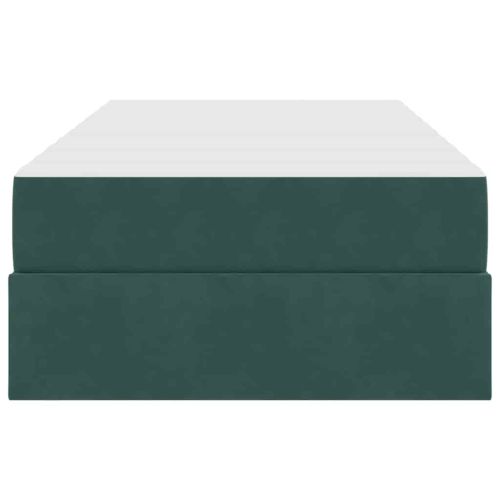 Легло с място за съхранение и матрак Тъмен зелен 90 x 200 cm