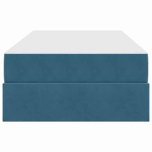 Легло с място за съхранение и матрак Тъмен син 90 x 200 cm