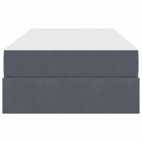 Легло с място за съхранение и матрак Тъмен сив 100 x 200 cm