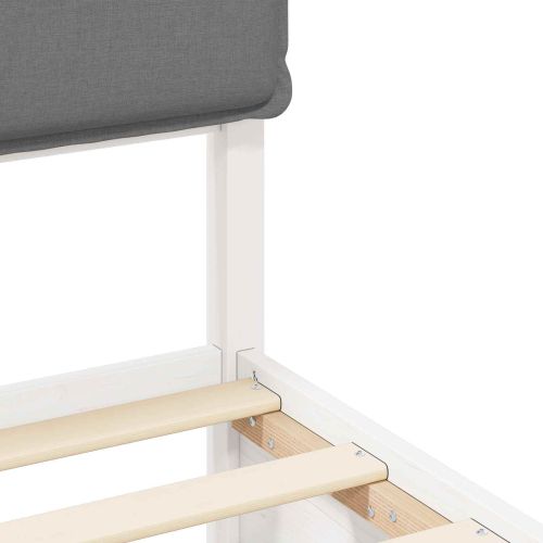 Леглова рамка с тапицирана гръбна част Светлосиво 120 x 190 cm