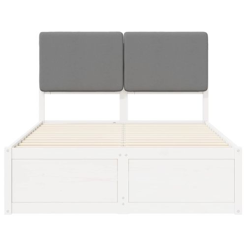 Леглова рамка с тапицирана гръбна част Светлосиво 120 x 200 cm