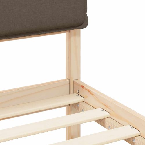 Леглова рамка с тапицирана гръбна част Таупе 200 x 200 cm