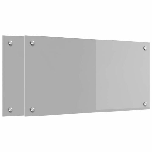 Кухненски гръб 2 pcs Светлосиво 80 x 40 cm закалено стъкло