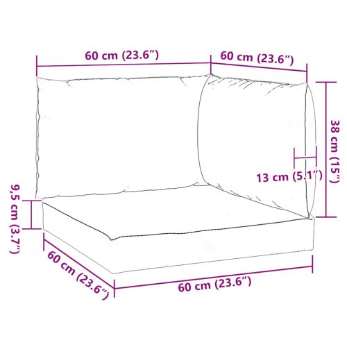 Палетни възглавници, 3 бр, таупе, Оксфорд плат
