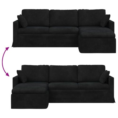 Диван Черно 198 x 134 x 80 см Кадифе