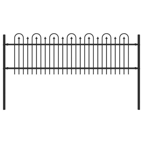 Аркова ограда с колче Черно 200 x 130 см