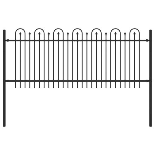 Аркова ограда с колче Черно 200 x 130 см