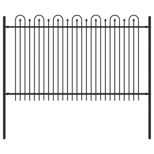 Аркова ограда с колче Черно 200 x 130 см